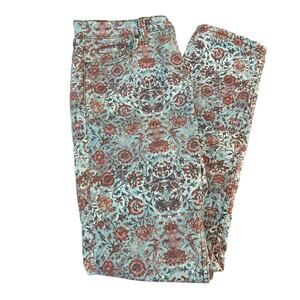 BDG Urban Outfitters  Pink Blue Floral High Rise Cigarette Ankle Jeans 32 x 30
